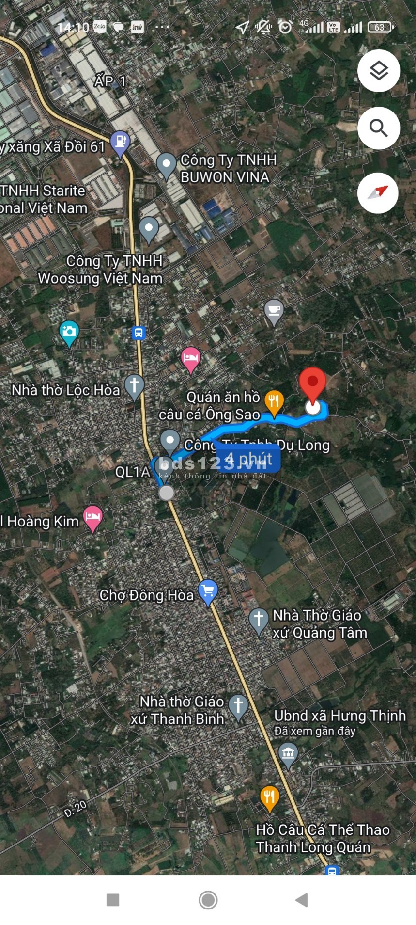 Bán đất 1000M2 đất nền với giá chỉ 675 triệu cách quốc lộ 1A chỉ 2km