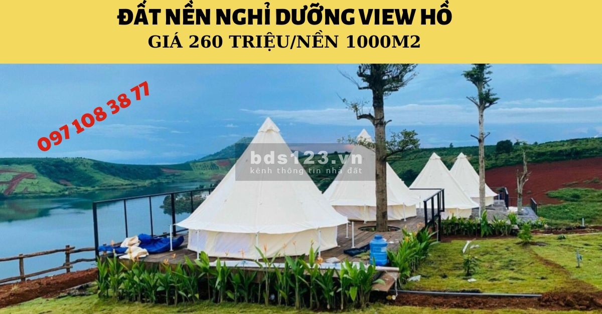 Bán đất giá thật 100% chỉ 260 triệu/nền 1000m2 đất nền View Hồ Nghỉ Dưỡng