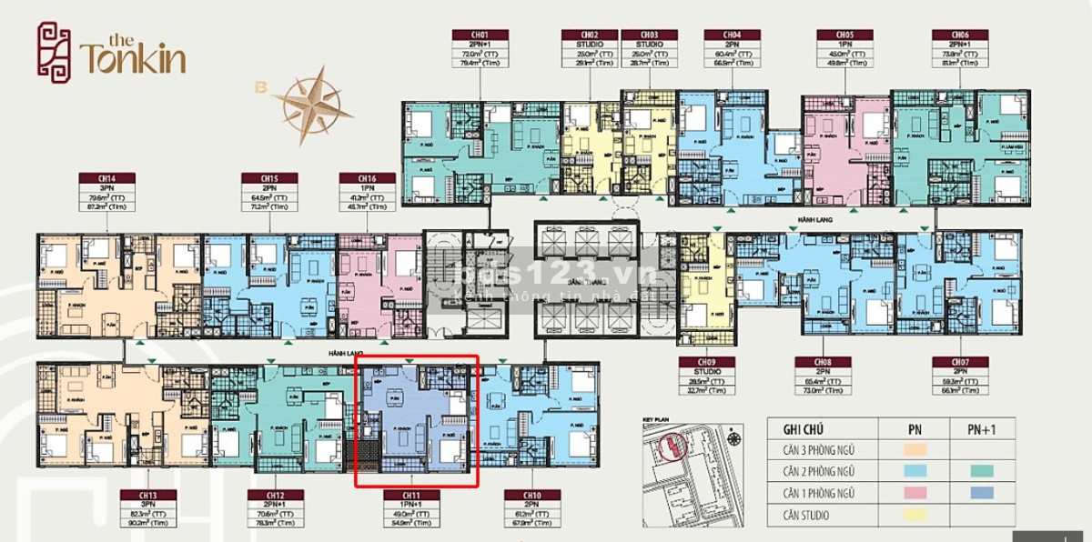 Bán căn hộ 1PN+1 54m tòa TK2 đại đô thị Vinhomes Smart City giá 2.5 Tỷ