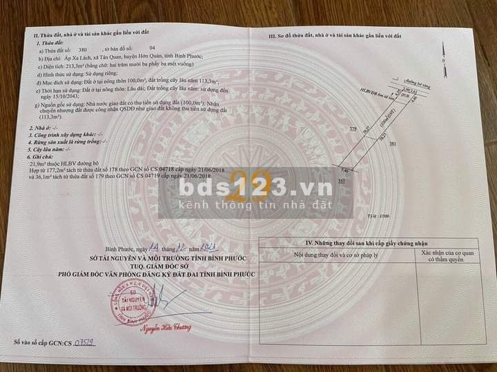 Chính chủ cần bán đất Tân Quan, Hớn Quản. Giá 550 triệu
