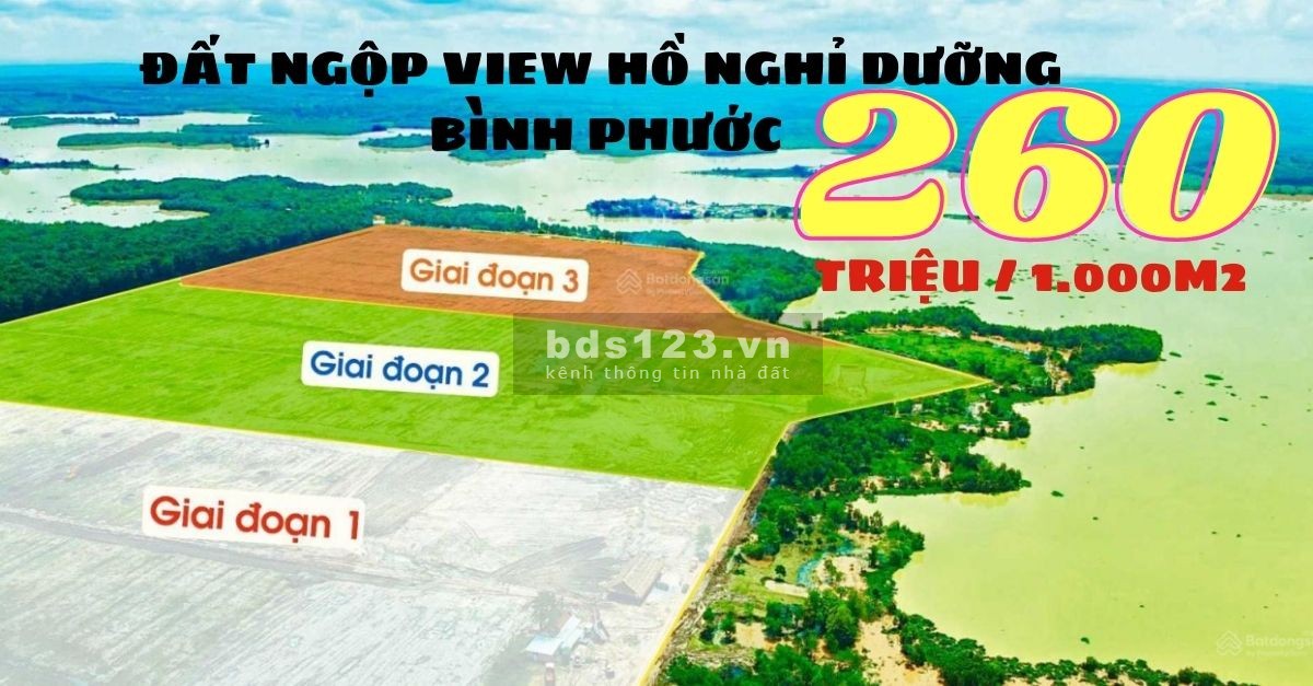 Bán đất giá thật 100% chỉ 260 triệu/nền 1000m2 đất nền View Hồ Nghỉ Dưỡng
