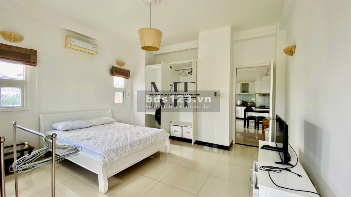 Cho thuê căn hộ dịch vụ Thảo Điền Q2, 55m2 1pn 1 phòng bếp 1 ban công full nội thất.
