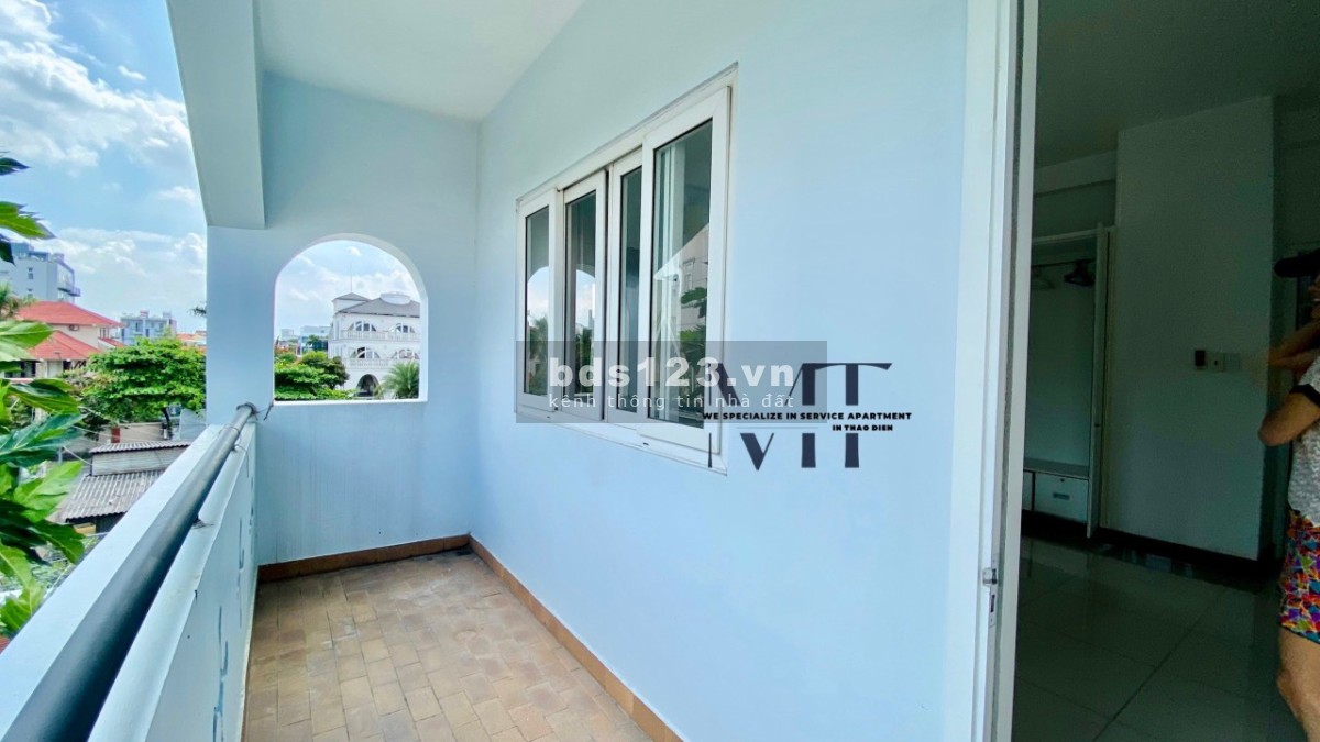 Cho thuê căn hộ dịch vụ Thảo Điền Q2, 55m2 1pn 1 phòng bếp 1 ban công full nội thất.