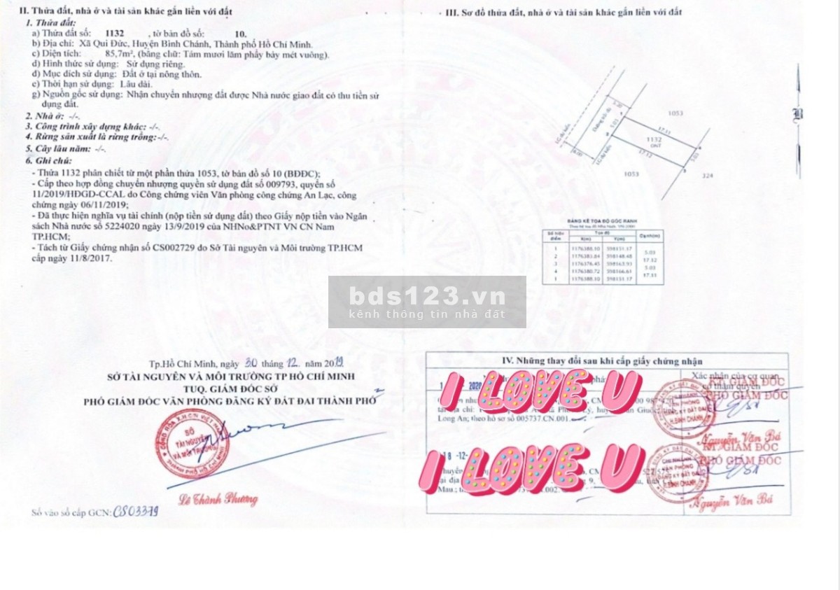 Bán đất ngộp sổ sẵn 5X17 đường Đoàn Nguyễn Tuấn Quy Đức - Bình Chánh.