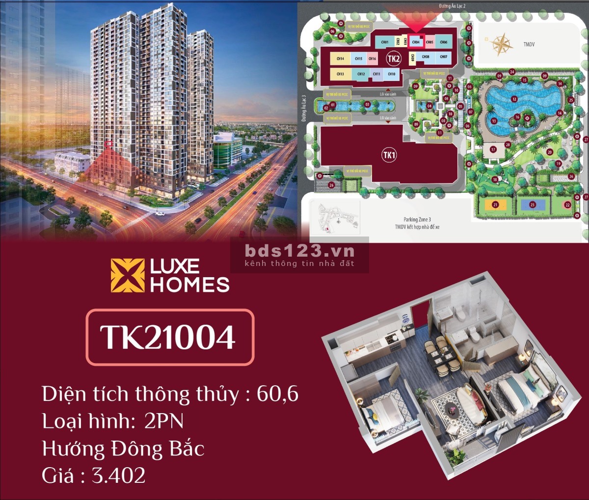 Chính chủ cần bán gấp căn hộ 2 ngủ giá chỉ từ 300 tr toà TK2 vinhomes smat city.