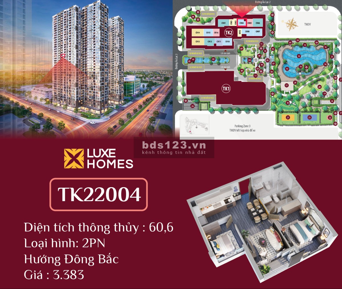 Chính chủ cần bán gấp căn hộ 2 ngủ giá chỉ từ 300 tr toà TK2 vinhomes smat city.
