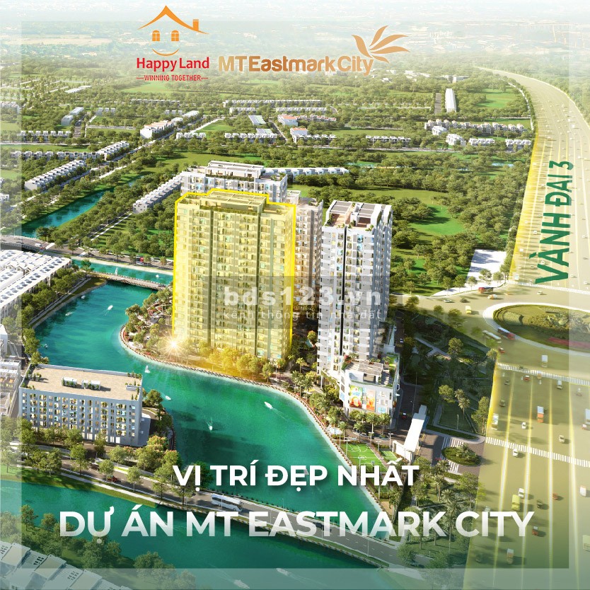 Thanh toán 1,35 tỷ sở hữu căn hộ 3PN = 100M2 view sông tạiI MT Eastmark City