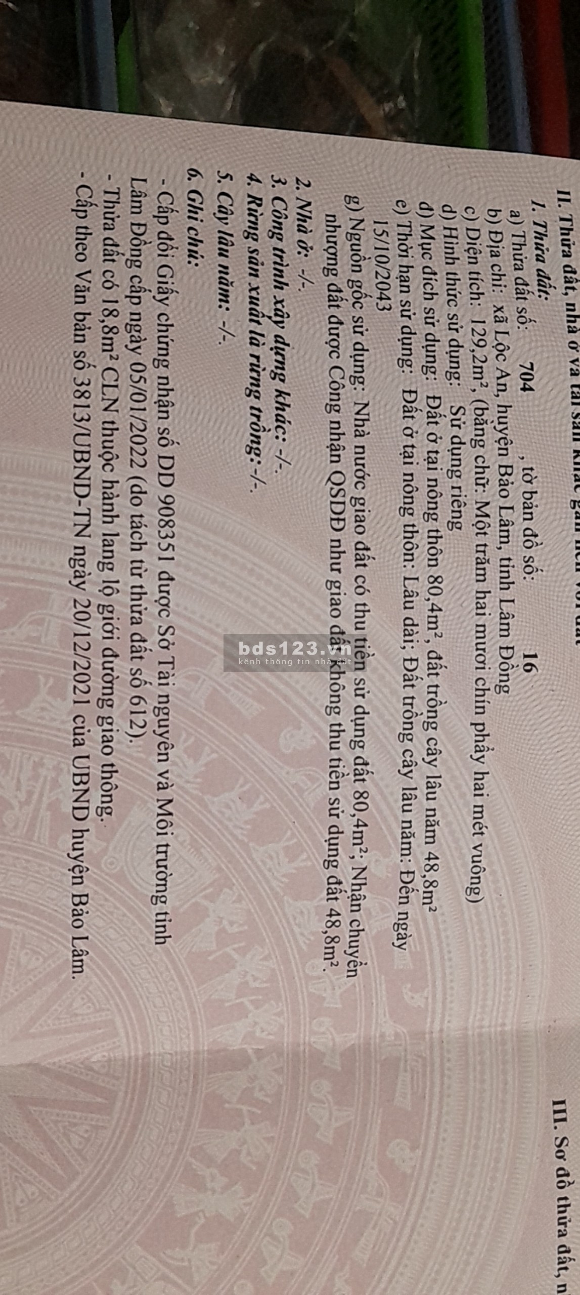 Bán nhanh lô đất tại Bảo Lộc giá 2ty250 Liên hệ 0898113938 Sáng