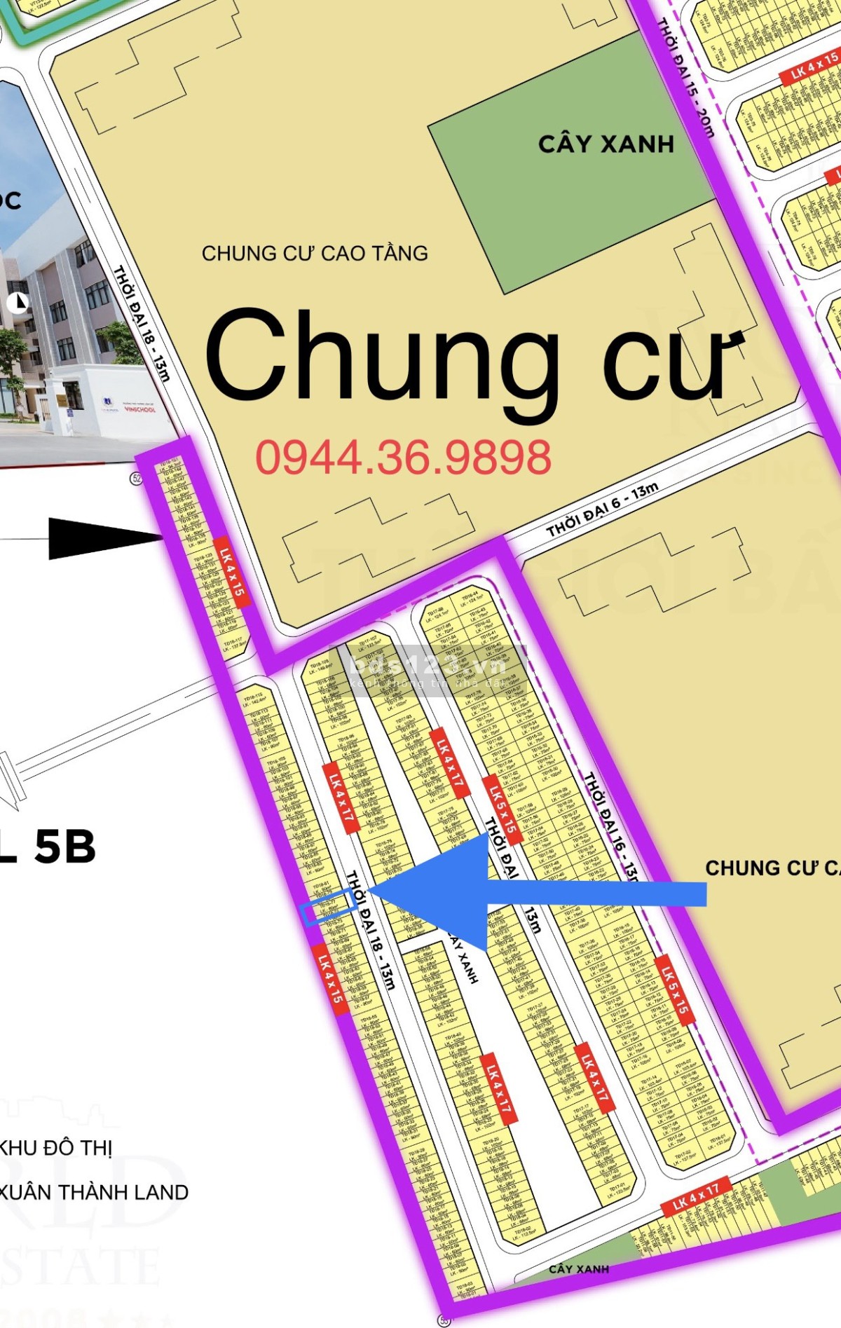 Bán biệt thự căn liền kề Thời Đại 60m rẻ nhất Vinhomes OCP3 gần chung cư