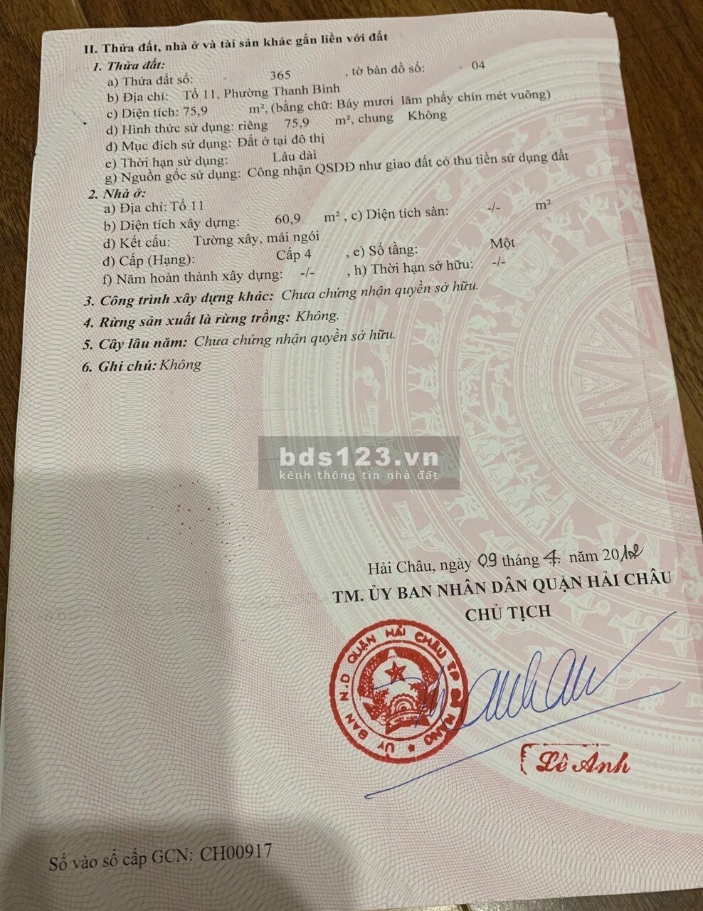 Bán nhà cấp 4 - mặt tiền đường Mai Am - Trung tâm thành phố gần cầu sông Hàn