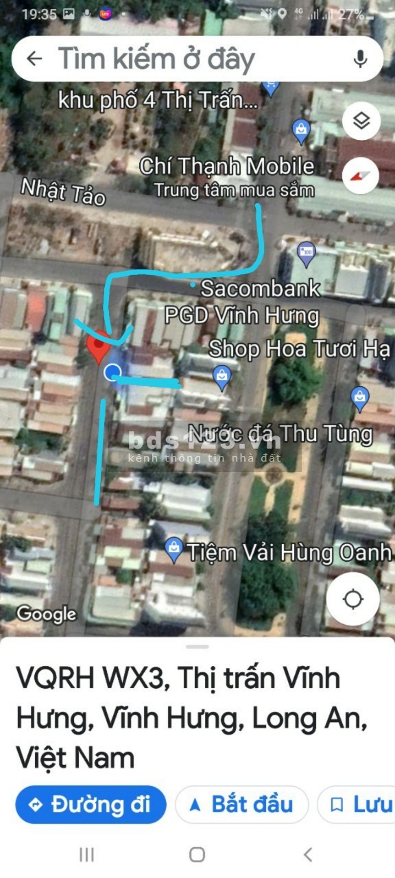 Khu phố Bàu Sậy.Trương Định,TT Vĩnh Hưng, Nhà MẶT TIỀN KINH…