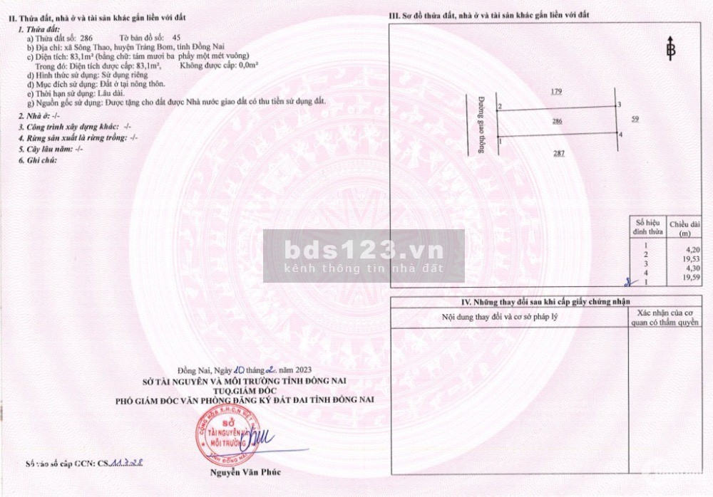 Bán đất nền sổ sẵn sang tên công chứng trong ngày, full thổ cư, giá dưới 1 tỷ.