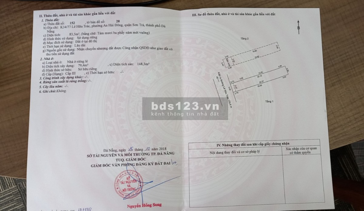 @ Thiện chí: Chính chủ bán nhà 2 tầng 2 tấm 4.9 Tỷ. Kiệt 5.5m đường nhựa, Lê Hữu Trác, Sơn Trà ĐN