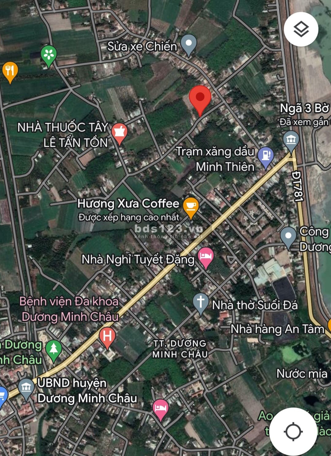 Bán đất Suối Đá, Dương Minh Châu, đất đầu tư f0, đân cư đông đúc, nằm ngay trung tâm thị trấn