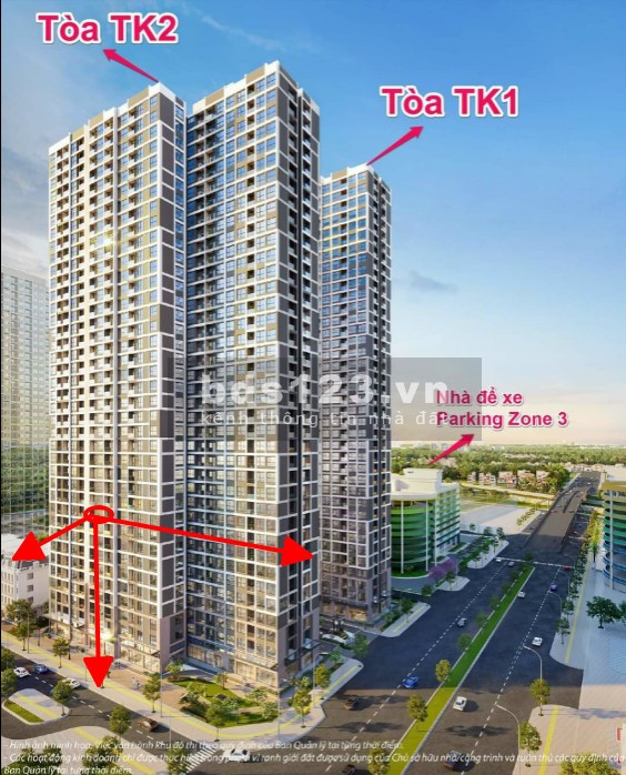 Bán chung cư 2N2WC 66m tòa TK2 giá rẻ Vinhomes SMart CIty giá 3.3 Tỷ
