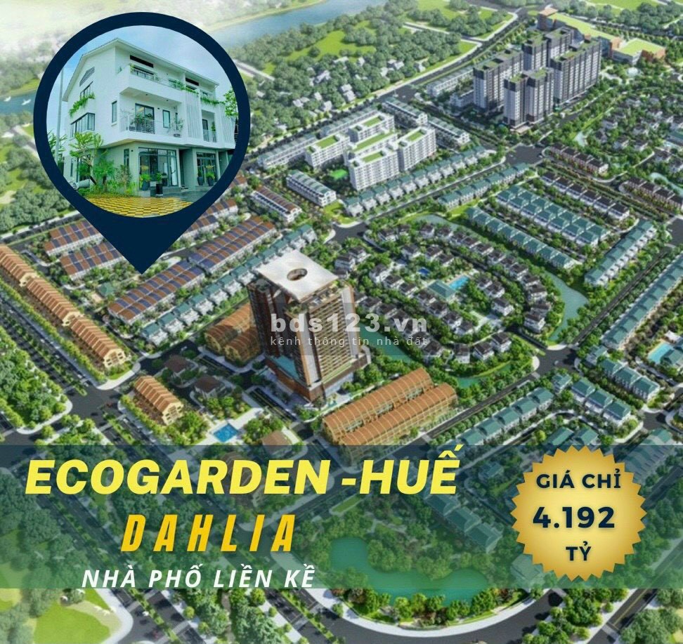 Bán nhà mặt tiền 3 tầng Ecogarden Huế căn duy nhất chiết khấu cực khủng