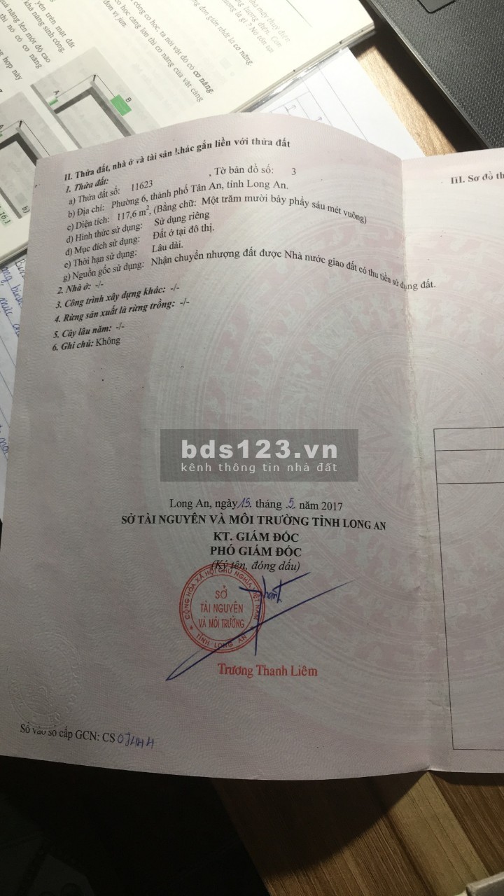 Bán lô đất nền dự án 117,6m2 Khu Dân Cư Việt Hóa, Phường 6, Tp Tân An. Chính chủ bán nhanh.