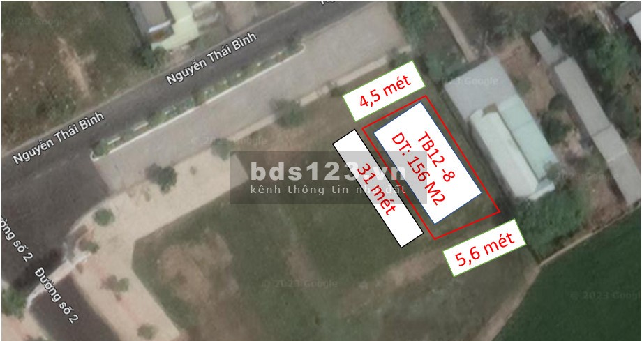 Cần bán mặt tiền đất nền dự án 156m2, đường Nguyễn Thái Bình