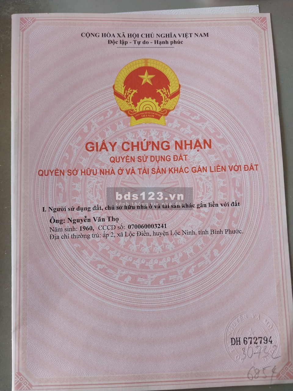 Tôi bán đất nhà mặt tiền đường QLO 759B Ngay trung tâm bù đốp