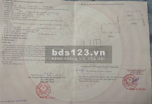 Bán nhà đúc 2.5 tấm hẻm Hương Lộ 2 P.Bình Trị Đông A Bình Tân