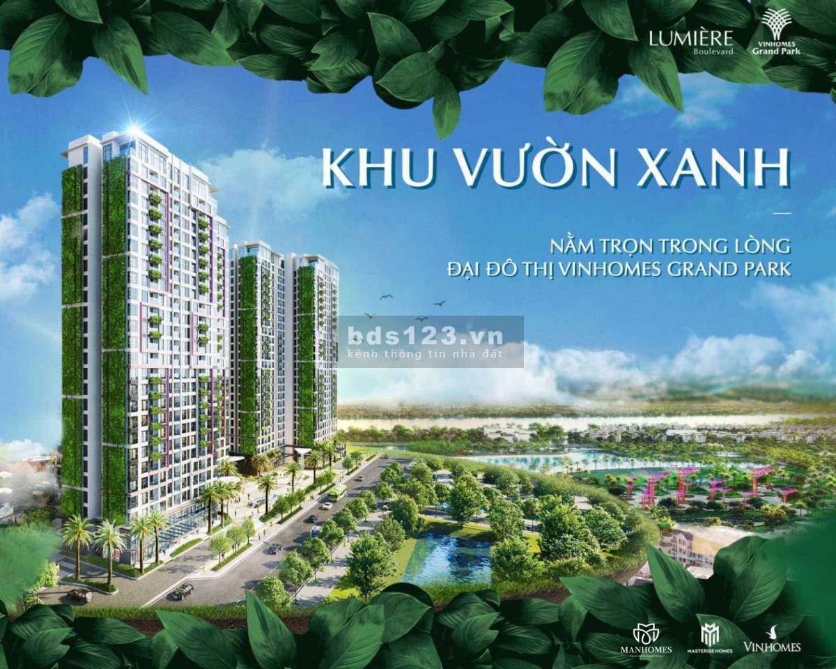 Bán căn hộ Vinhomes Grand Park 2PN giá 52.7 triệu/m2 tại phân khu Lumiere Boulevard Quận 9