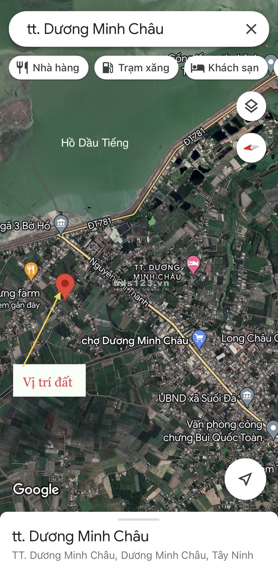 Đất 2 mặt tiền khu mua bán sầm uất Thị trấn Dương Minh Châu Núi Bà Đen