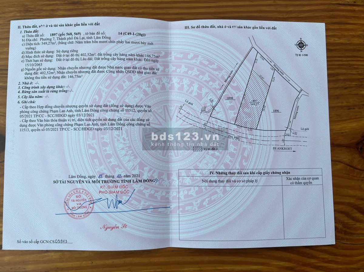 Bán lô đất biệt thự giá đầu tư, p7, Đà Lạt