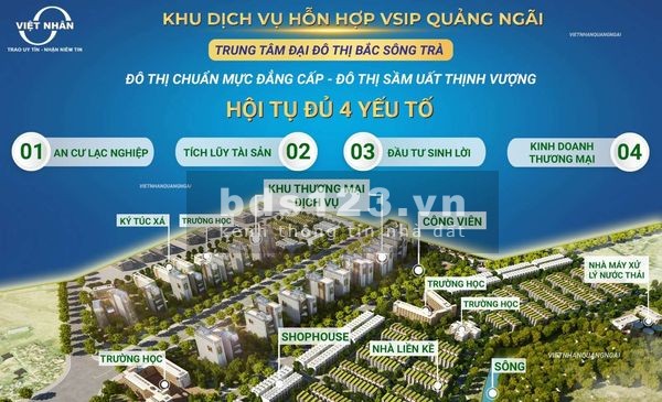 Bán đất nền khu dịch vụ hỗn hợp Vsip Quảng Ngãi