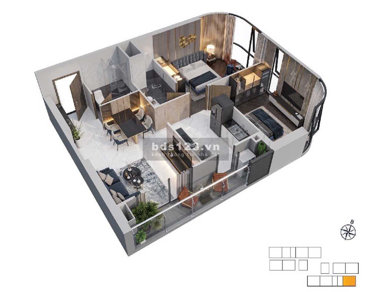 Bán chung cư Glory Heights Vinhomes Grand Park hỗ trợ lãi suất lên đến 7 năm DT 61m2