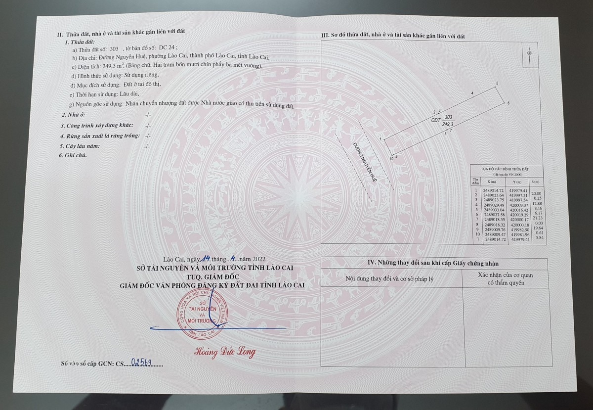 Chính chủ cần bán nhà mặt tiền Phường Kim Tân, Thành phố Lào Cai