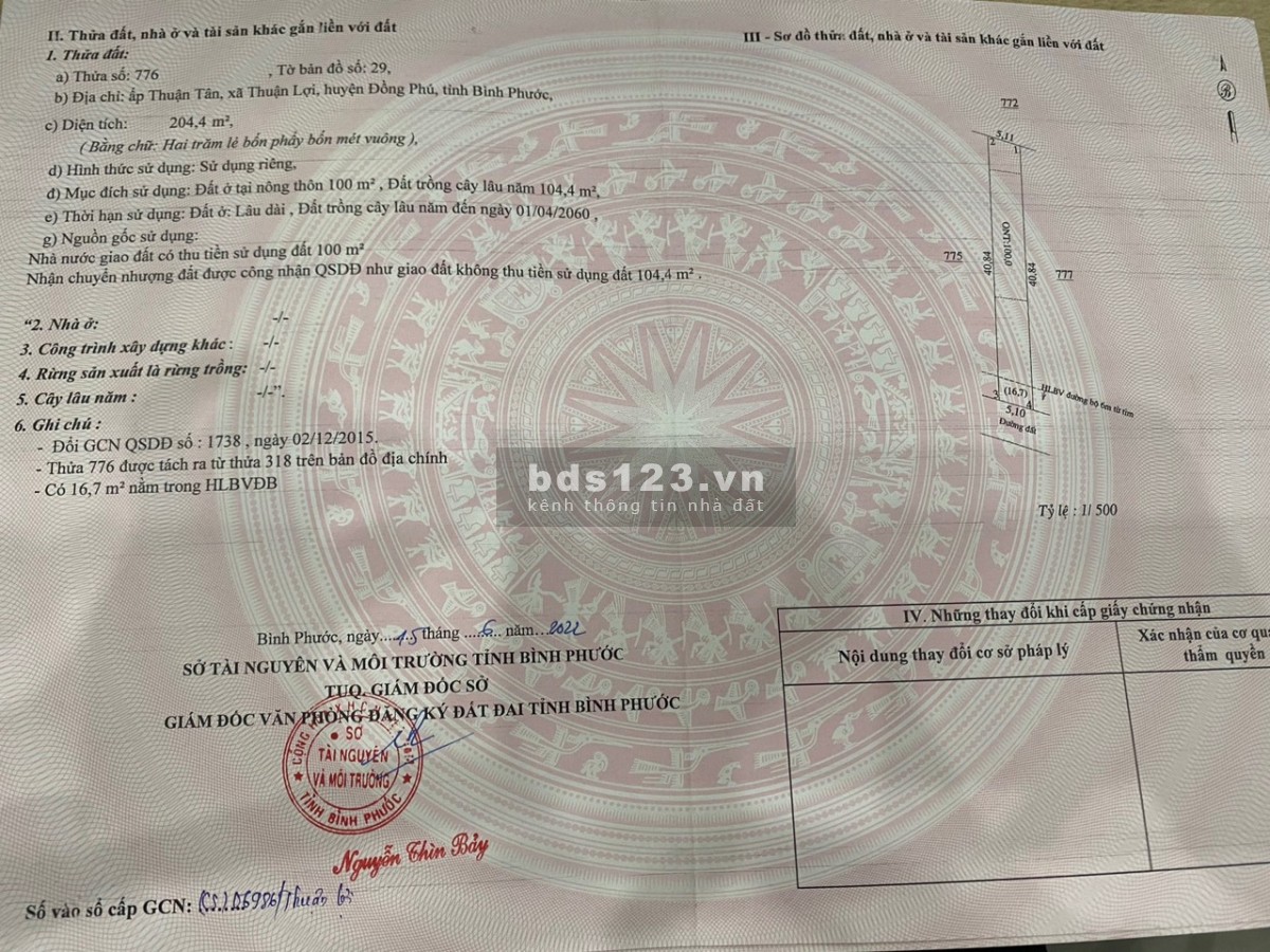 Bán đất thổ cư sổ sẳn xây nhà, trọ, cho thuê, gần kcn, kdc giá đầu tư 290tr
