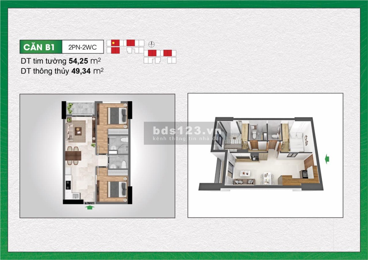 Bán căn hộ Bcons Polygon - A9.09 (Tầng 9 căn số 9), DT: 54m2, kế bên Phạm Văn Đồng