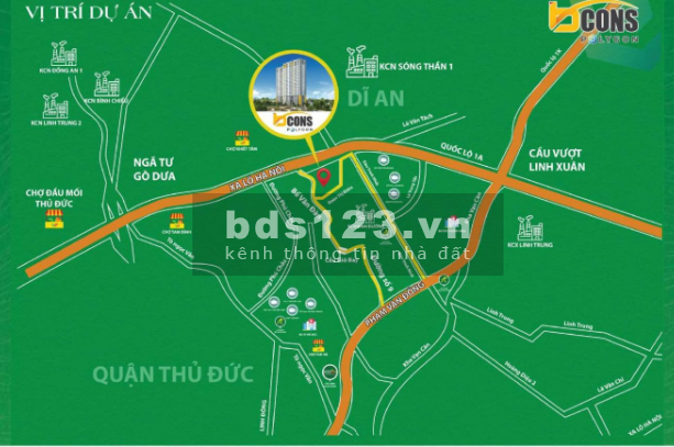 Bán căn hộ Bcons Polygon - A9.09 (Tầng 9 căn số 9), DT: 54m2, kế bên Phạm Văn Đồng