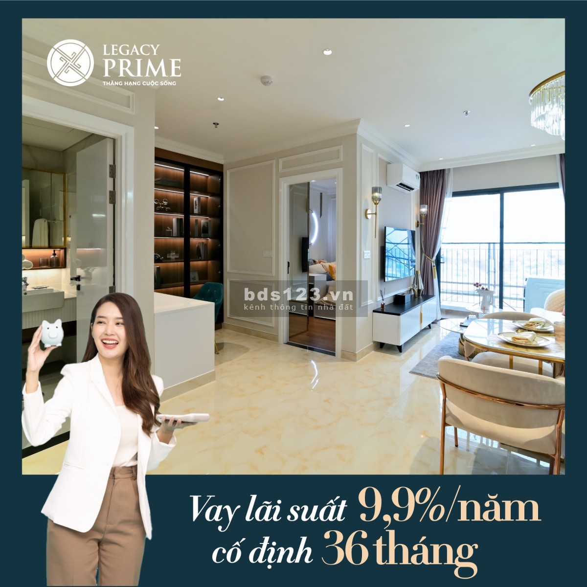 Bán gấp căn hộ cao cấp 1PN + Legacy Prime TP Thuận An, Bình Dương