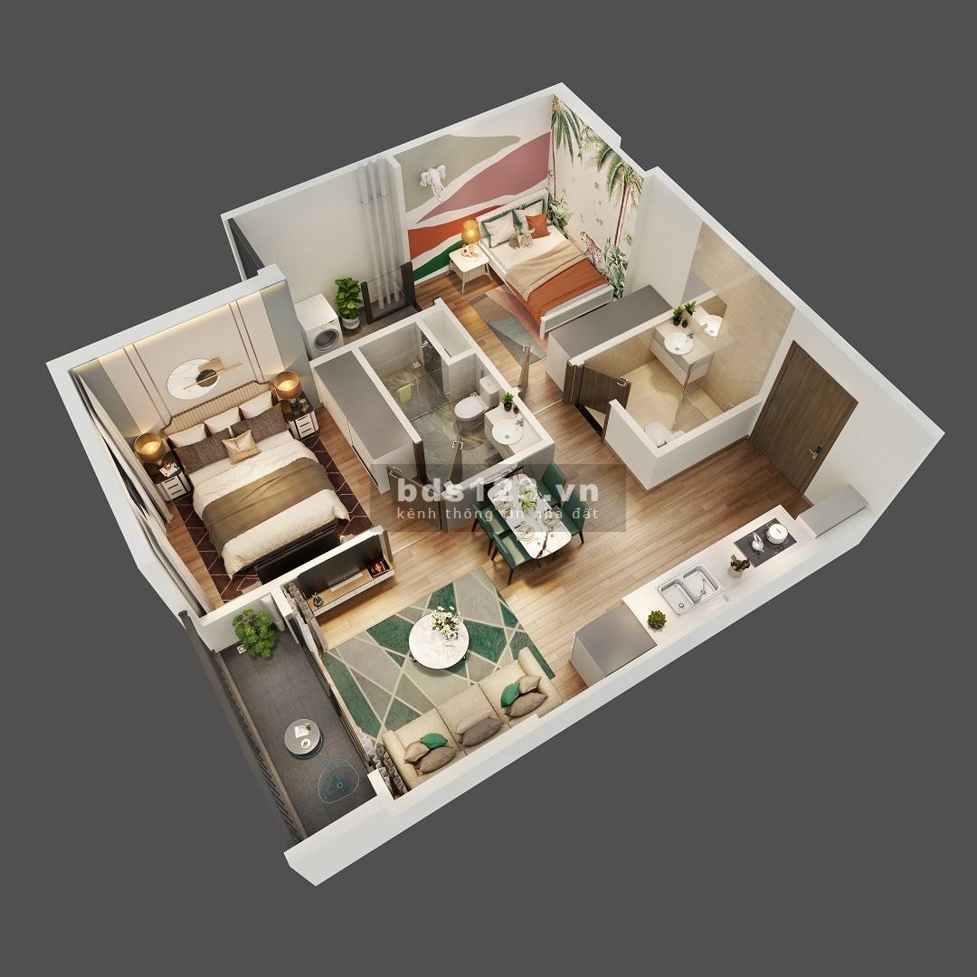 Bán căn hộ siêu đẹp 2PN2WC 59m hướng ĐN view nội khu đẹp Vinhomes Smart City giá 2.68 tỷ