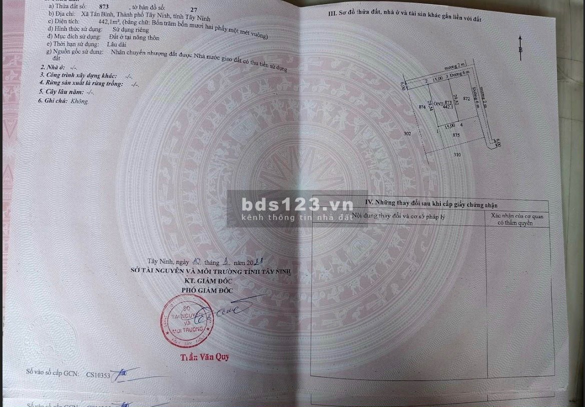 Sỡ hữu nền đất full thổ cư ngây TP Tây Ninh giá chỉ 5xx SHR CC trong ngày