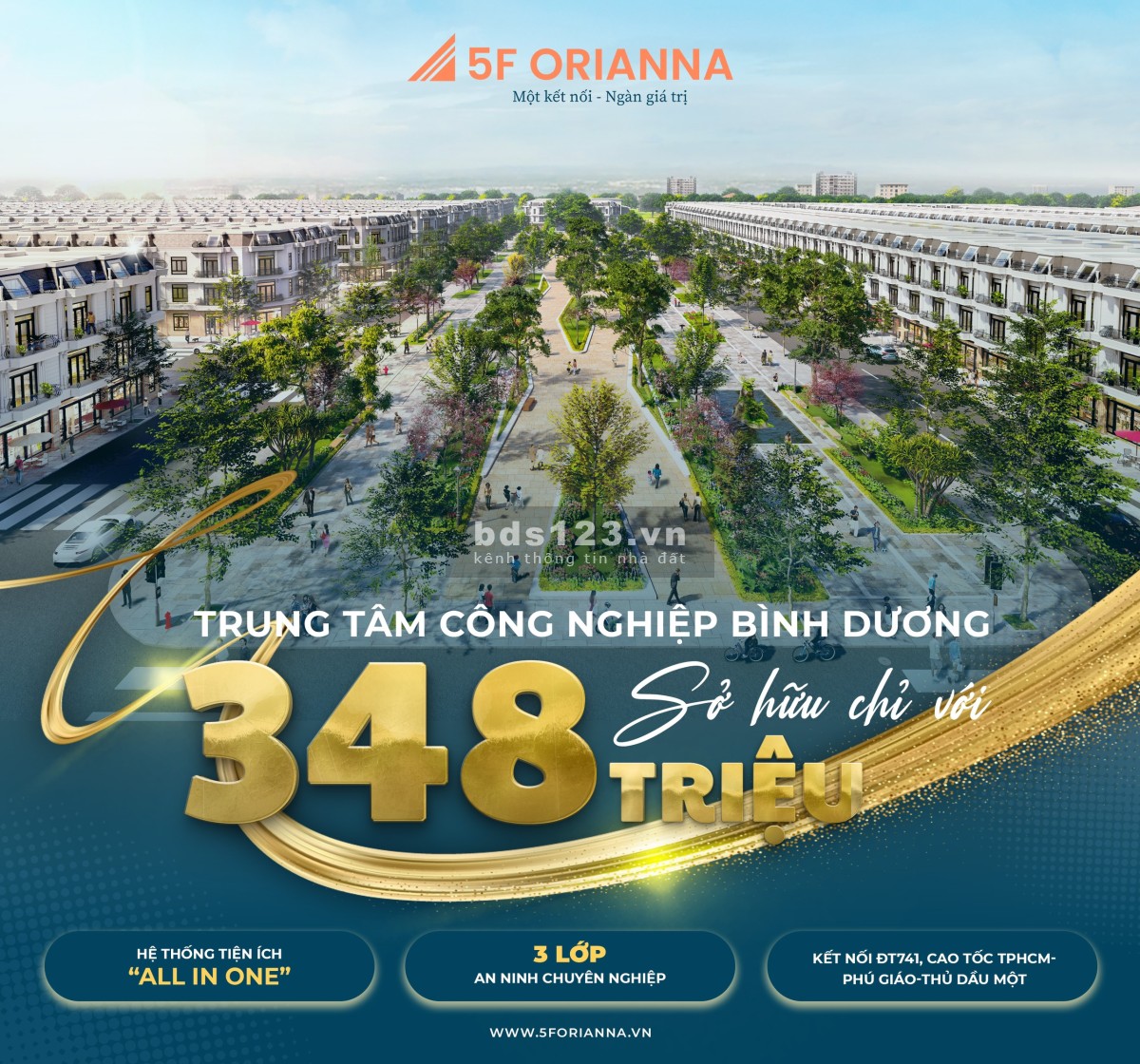 Bán đất nền dự án 5F ORIANNA tỉnh Bình Dương