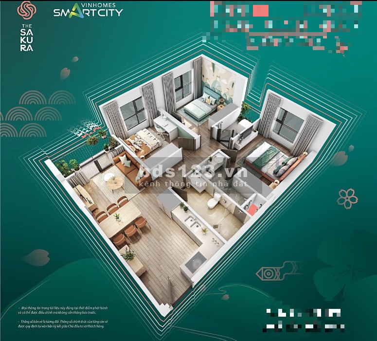 Giảm 1 tỷ căn 3PN 81m view công viên Nhật Bản nhận nhà ngay Vinhomes Smart City 3,2 tỷ