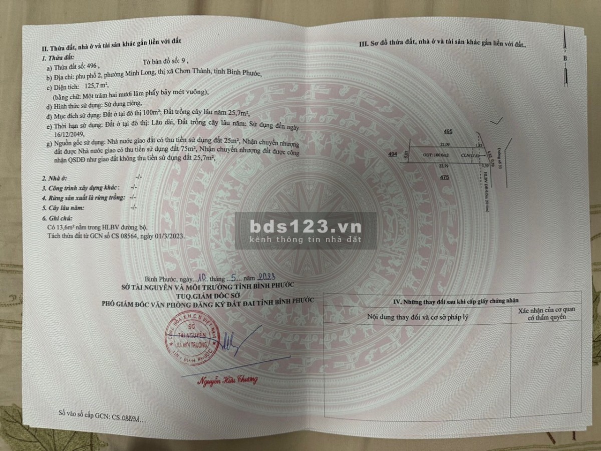 Bán gấp lô đất phường Minh Long ngay uỷ ban giá 570tr