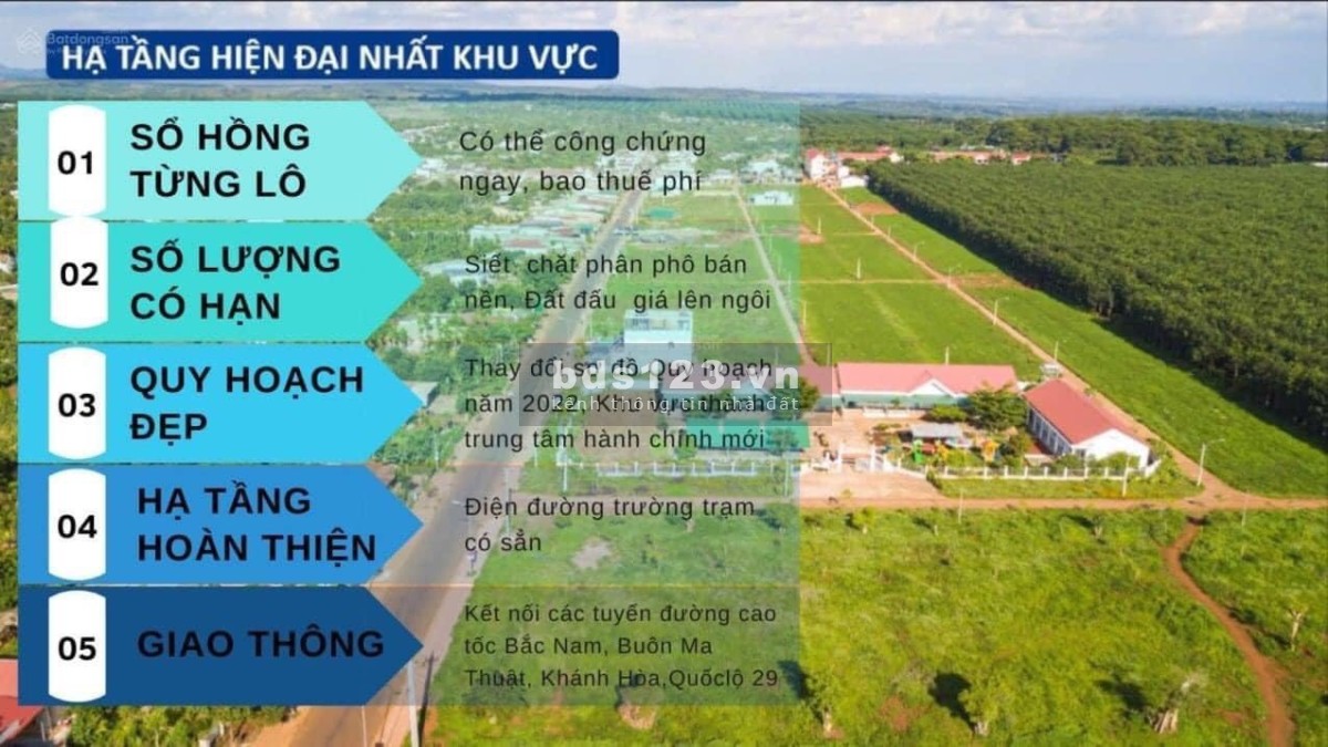 Đất nền sổ đỏ trung tâm Chợ Phú Lộc -Krong Năng Giá 799 triệu/nền