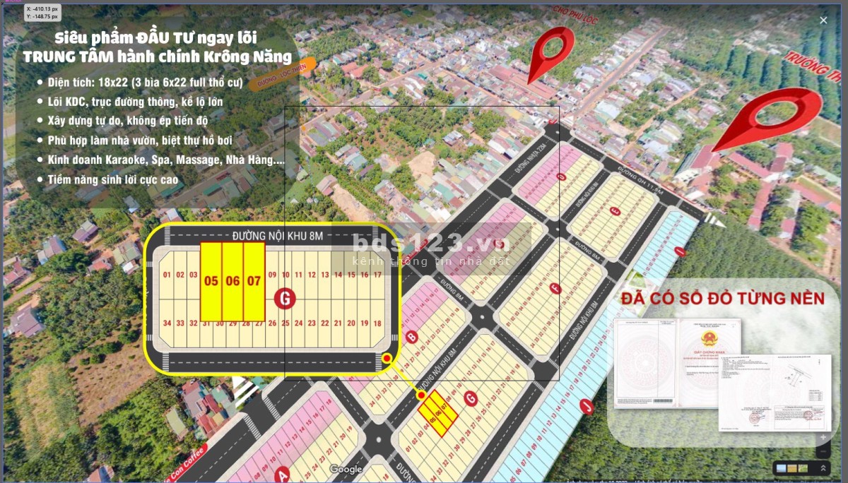 Chính chủ cần bán lô đất 132m2, mặt tiền đường, TT Krong Năng giá tốt 799tr