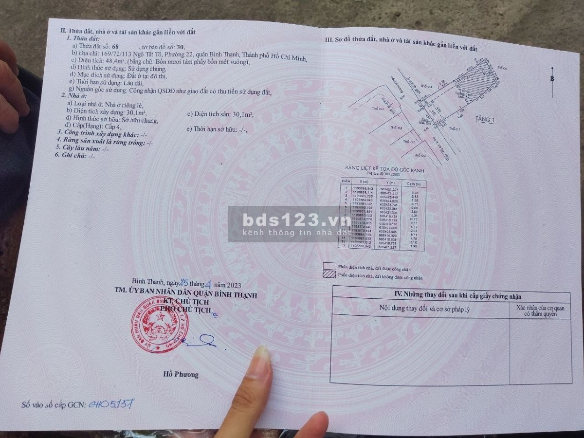 Chính chủ cần bán đất hẻm tại: Đường Ngô Tất Tố - Phường 22 - Quận Bình Thạnh - Hồ Chí Minh