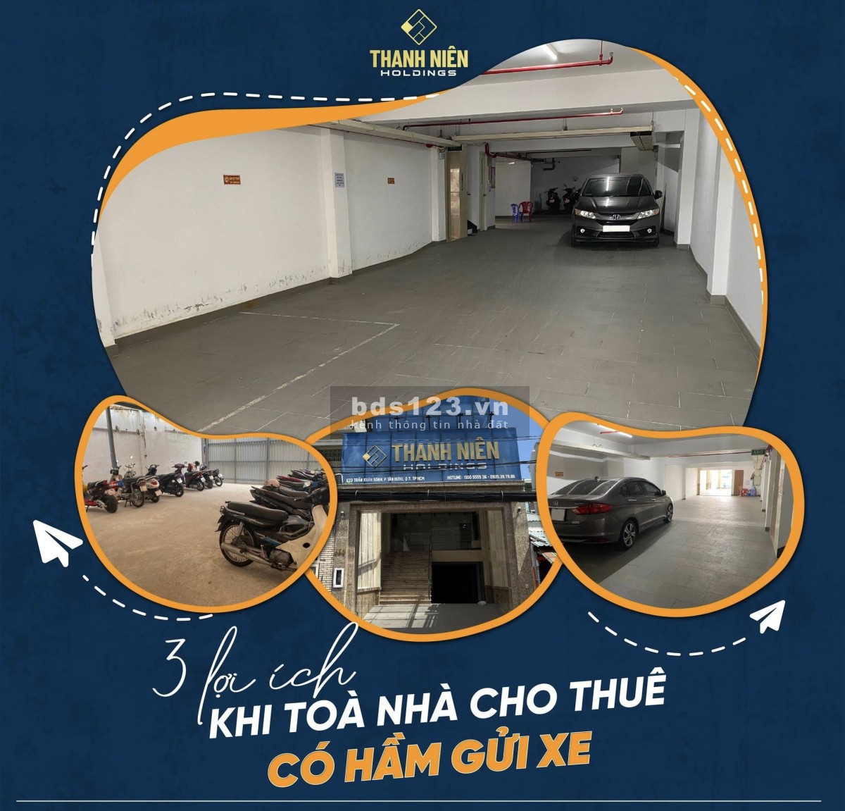 Cho thuê văn phòng lầu 2, 3, 5 thang máy, Trần Xuân Soạn P.Tân Hưng giá 8tr/tháng