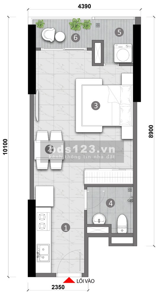Bán căn Opal Skyline giá cắt lỗ 1pn 1ty144 full 100% diện tích rộng