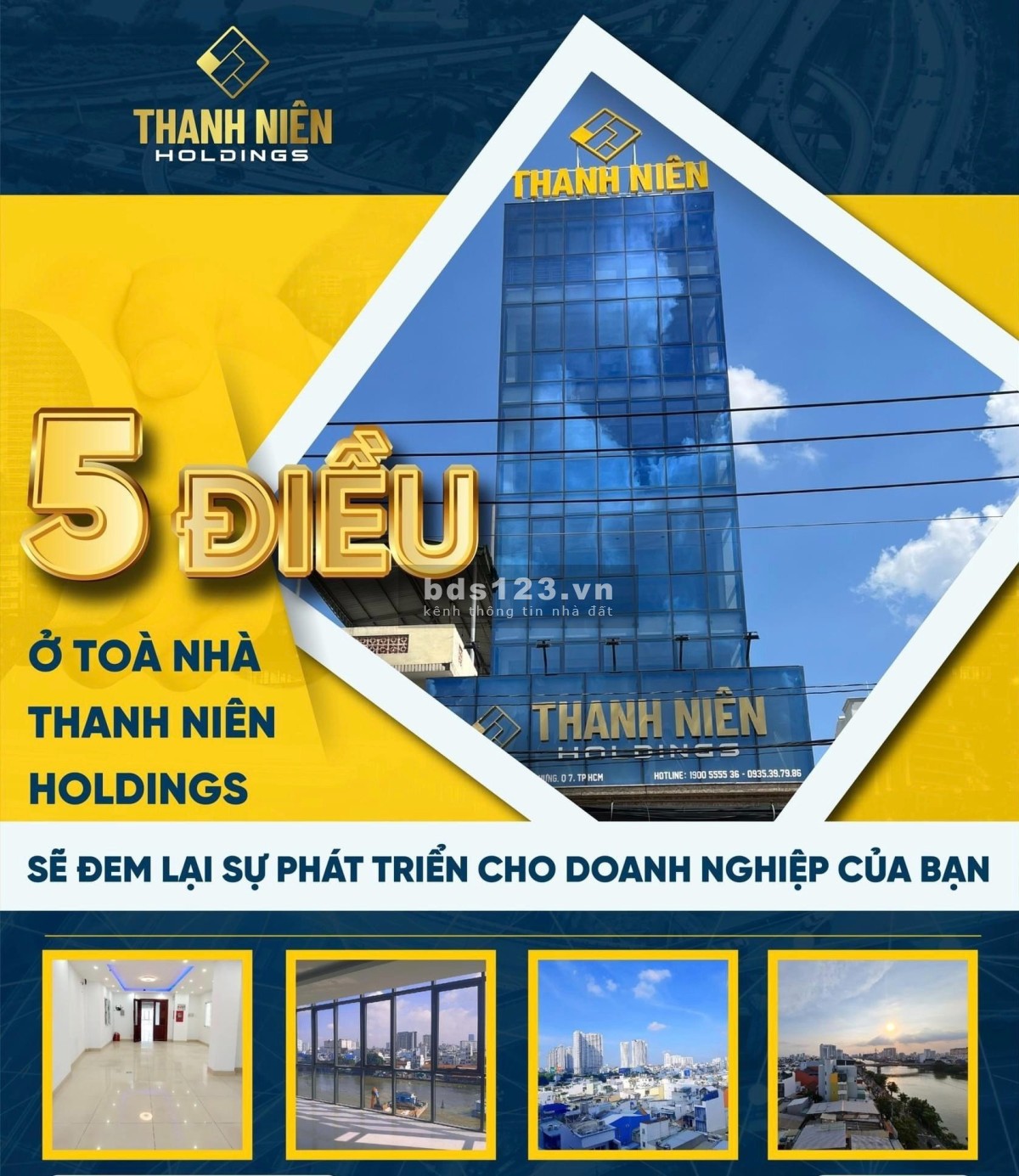 Cho thuê văn phòng lầu 2, 3, 5 có thang máy, mặt tiền Trần Xuân Soạn, P.Tân Hưng, giá 8tr/thg