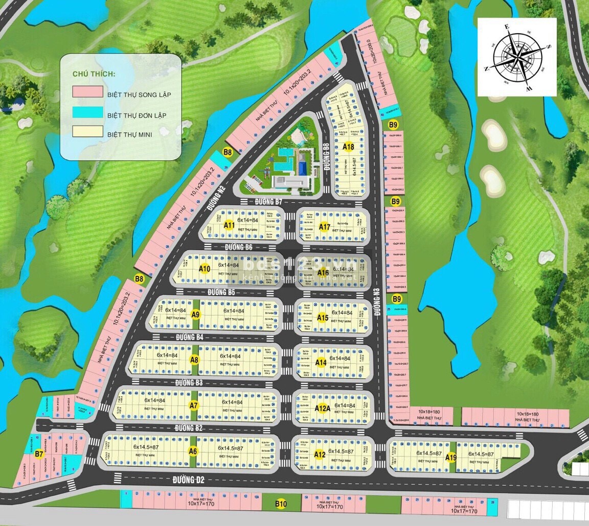 Cần bán lại căn biệt thự mặt tiền đường lớn mini sân golf West lakes golf villas giá 3 tỷ 600