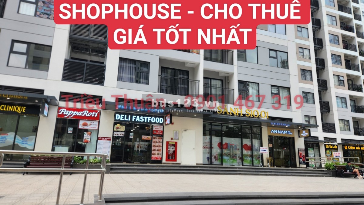 CHO THUÊ SHOPHOUSE - KHỐI ĐẾ ĐÃ HOÀN THIỆN 15 triệu VHGP