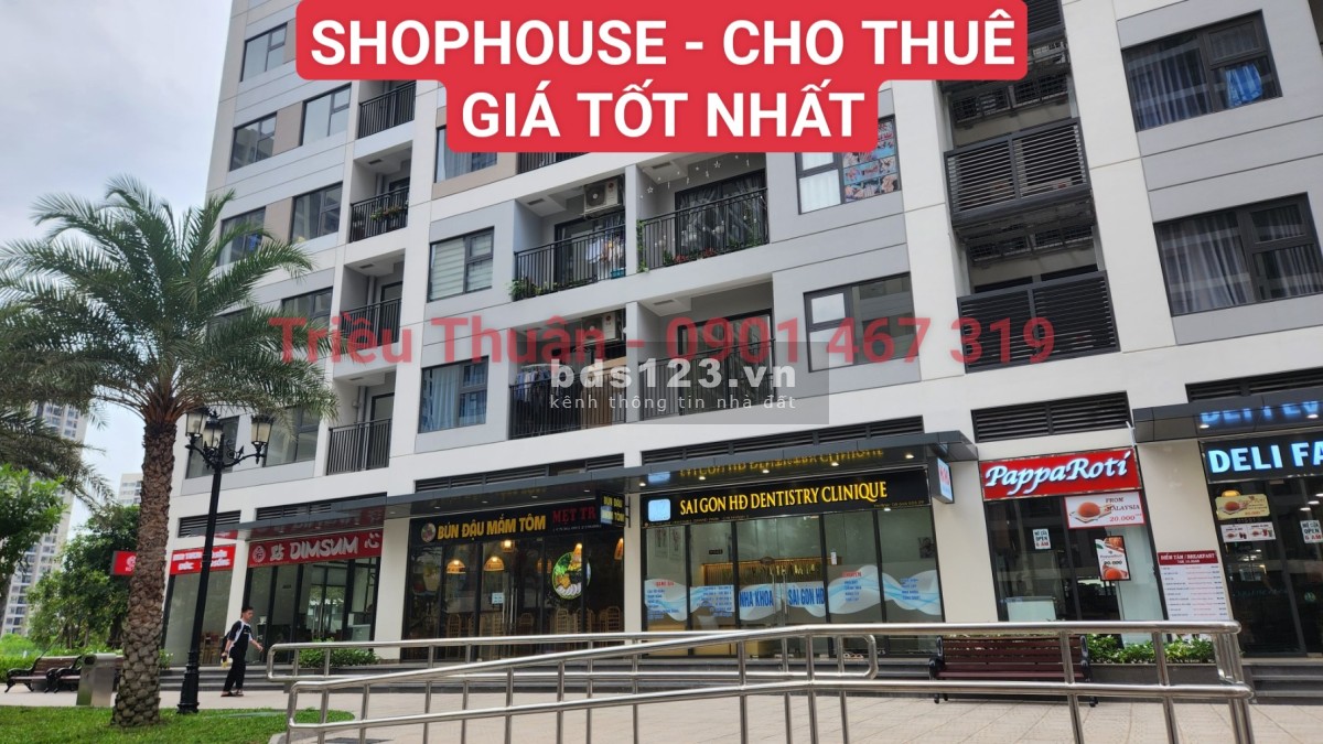 CHO THUÊ SHOPHOUSE - KHỐI ĐẾ ĐÃ HOÀN THIỆN 15 triệu VHGP