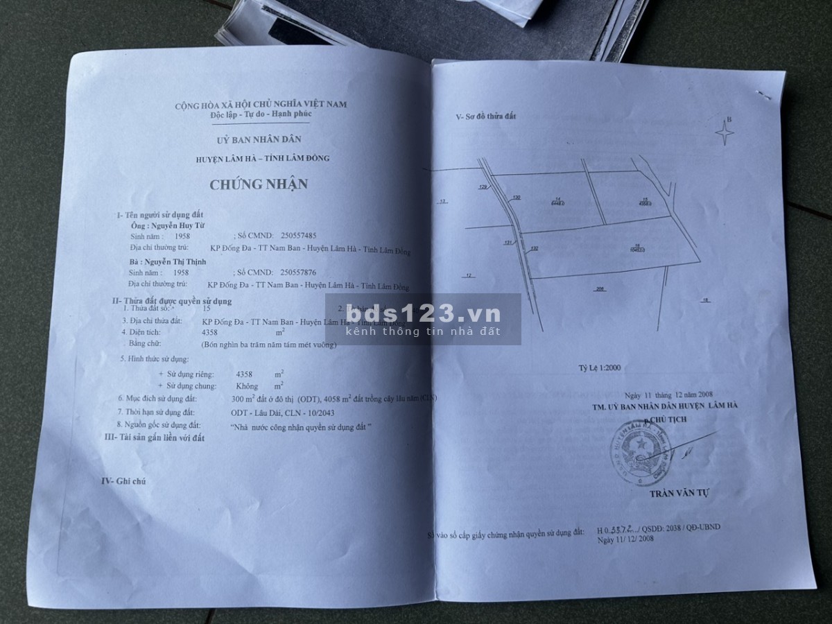 Bán đất sao TT Nam Ban thổ cư sát mặt đường nhựa chỉ 980 triệu/ sào