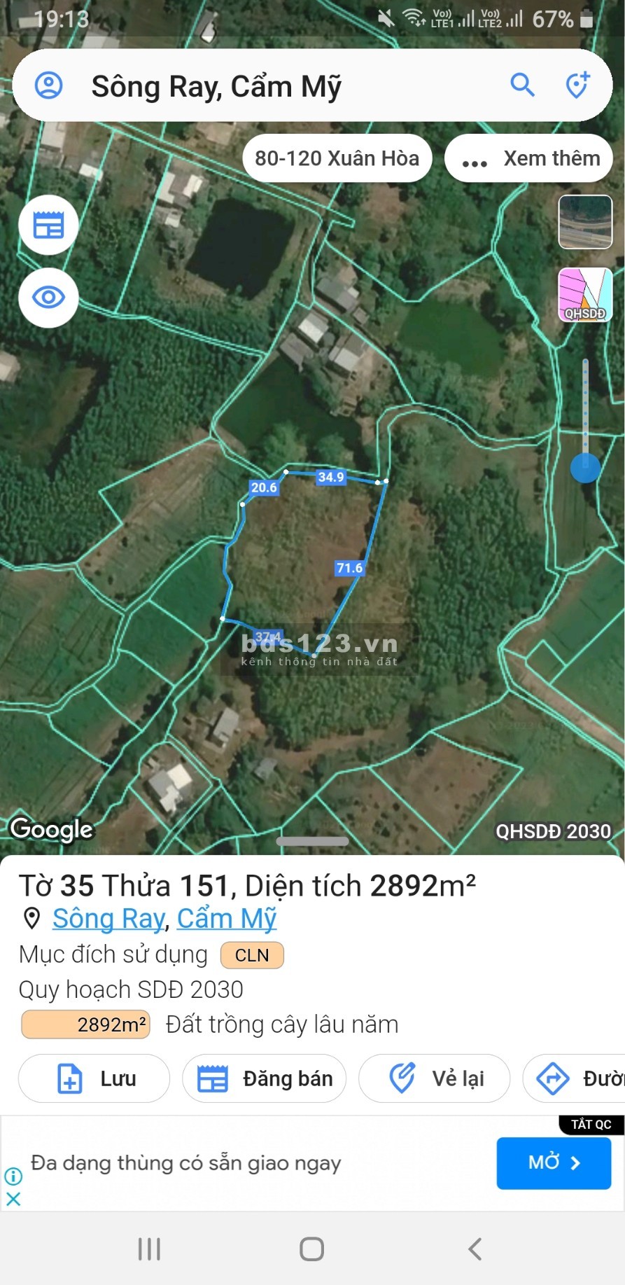 Chú cần ra nhanh mảnh đất 1,8ha Sông Ray, Cẩm Mỹ, Đồng Nai, giá còn TL